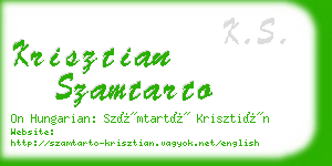 krisztian szamtarto business card